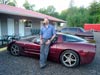 Burgundy corvette and owner at the Calabogie Motor Inn